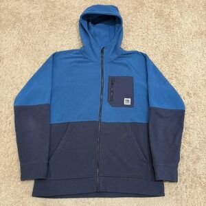 Outdoor Research Trail Mix Hoodie Men's Medium Blue Micro Grid Fleece Zip Up